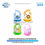BABEROS CON ESTAMPADOS ANIMADOS PARA BEBÉS CON BOLSILLO ANTIDERRAME
