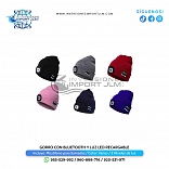 GORRO CON BLUETOOTH Y LUZ LED RECARGABLE