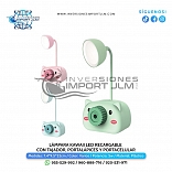 LAMPARA KAWAI LED RECARGABLE CON TAJADOR, PORTALAPICES Y PORTACELULAR 