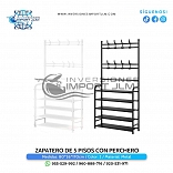 ZAPATERO DE 5 PISOS CON PERCHERO