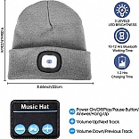 GORRO CON BLUETOOTH Y LUZ LED RECARGABLE