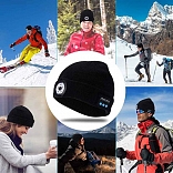 GORRO CON BLUETOOTH Y LUZ LED RECARGABLE
