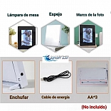 CUADRO PARA FOTOS CON LUCES LED. 2 EN 1 (ESPEJO Y CUADRO)