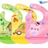 BABEROS CON ESTAMPADOS ANIMADOS PARA BEBÉS CON BOLSILLO ANTIDERRAME
