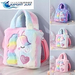 BOLSO DE PELUCHE CON LUCES MODELO »UNICORNIO«