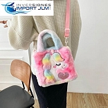 BOLSO DE PELUCHE CON LUCES MODELO »UNICORNIO«