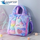 BOLSO DE PELUCHE CON LUCES MODELO »UNICORNIO«