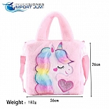 BOLSO DE PELUCHE CON LUCES MODELO »UNICORNIO«