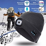 GORRO CON BLUETOOTH Y LUZ LED RECARGABLE
