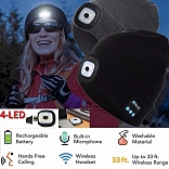 GORRO CON BLUETOOTH Y LUZ LED RECARGABLE