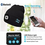GORRO CON BLUETOOTH Y LUZ LED RECARGABLE