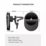 CARGADOR INALAMBRICO MAGNETICO PARA CARRO DE 15W-IPHONE