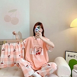 PIJAMA 3 PIEZAS PARA MUJER (PANTALÓN+POLO+SHORT)