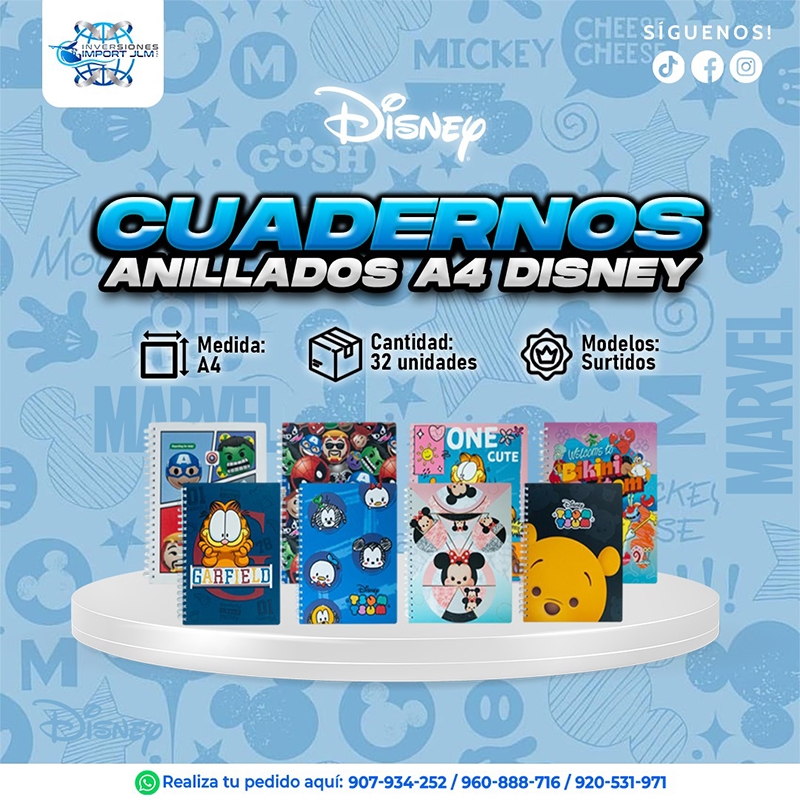 IMPORT JLM S.A.C. - CUADERNOS A4 DISNEY DE 100 HOJAS