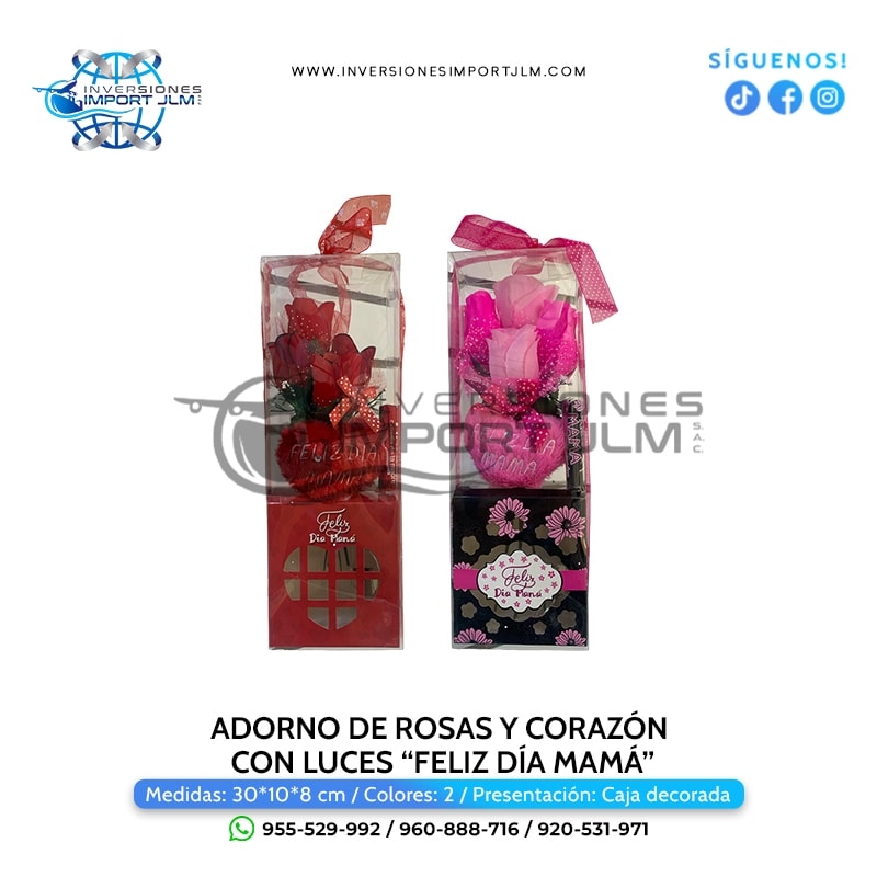 IMPORT JLM S.A.C. - ADORNO DE ROSAS Y CORAZON DE LUCES