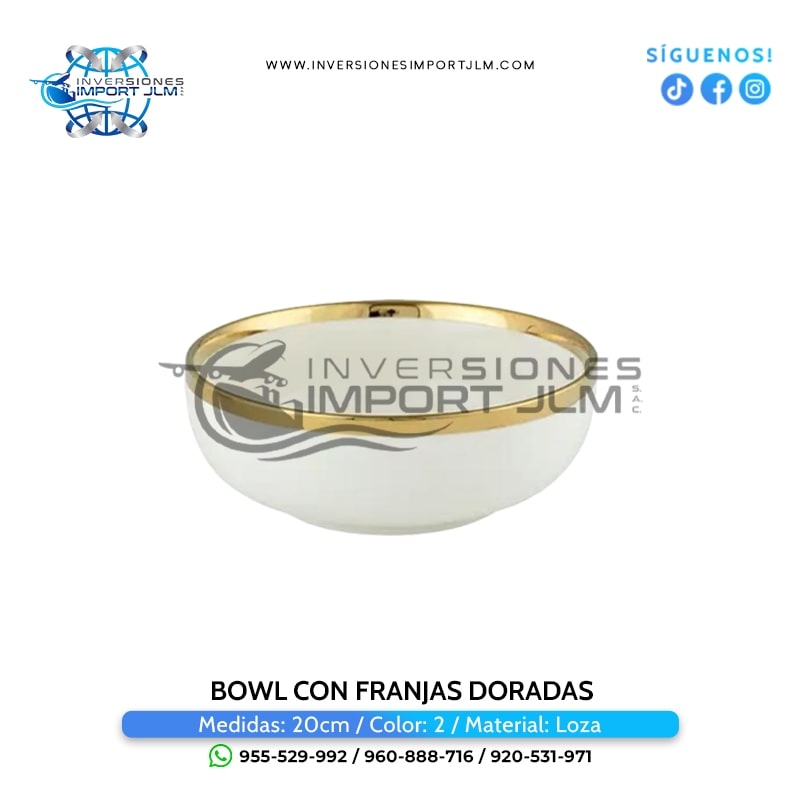 IMPORT JLM S.A.C. - BOWL CON FRANJAS DORADAS