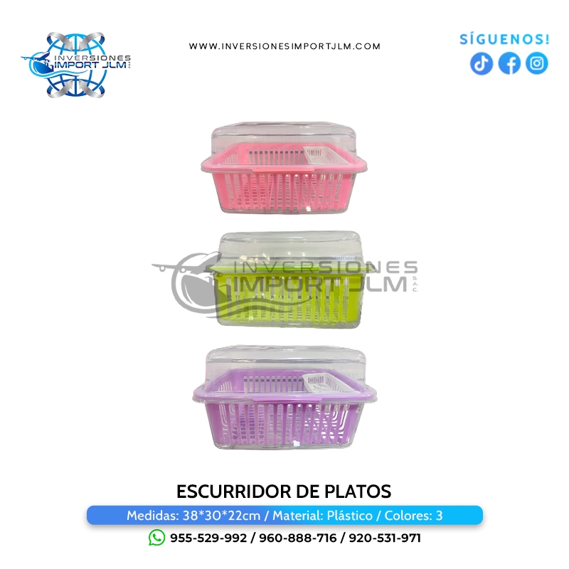 IMPORT JLM S.A.C. - ESCURRIDOR DE PLATOS 38x30x22CM