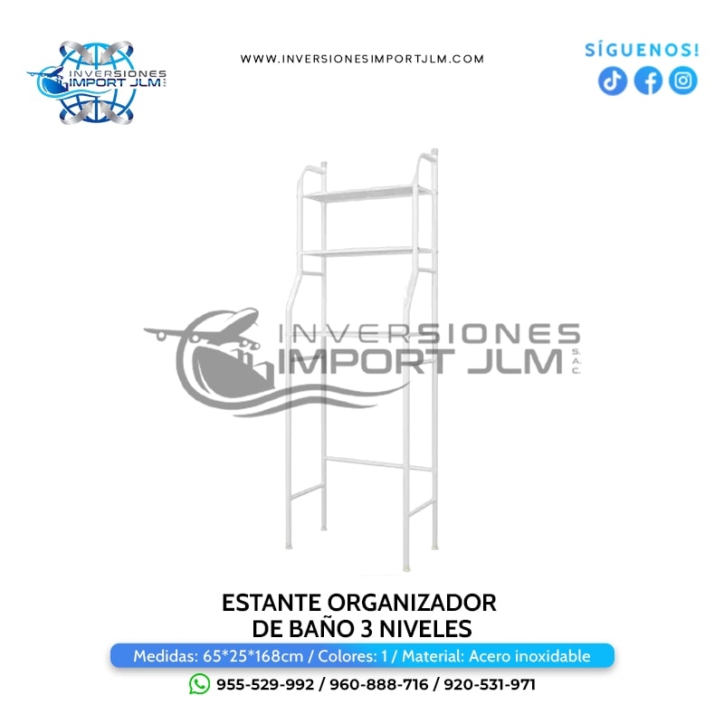 IMPORT JLM S.A.C. - ESTANTE ORGANIZADOR DE BAÑO 3 NIVELES