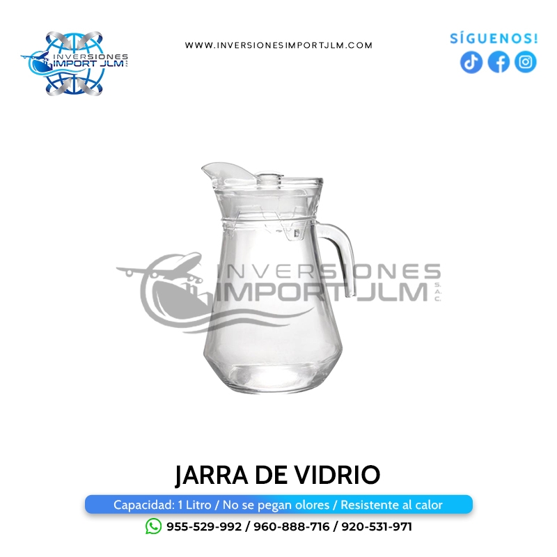 IMPORT JLM S.A.C. - JARRA DE VÍDRIO CON TAPA  DE 1 LITRO