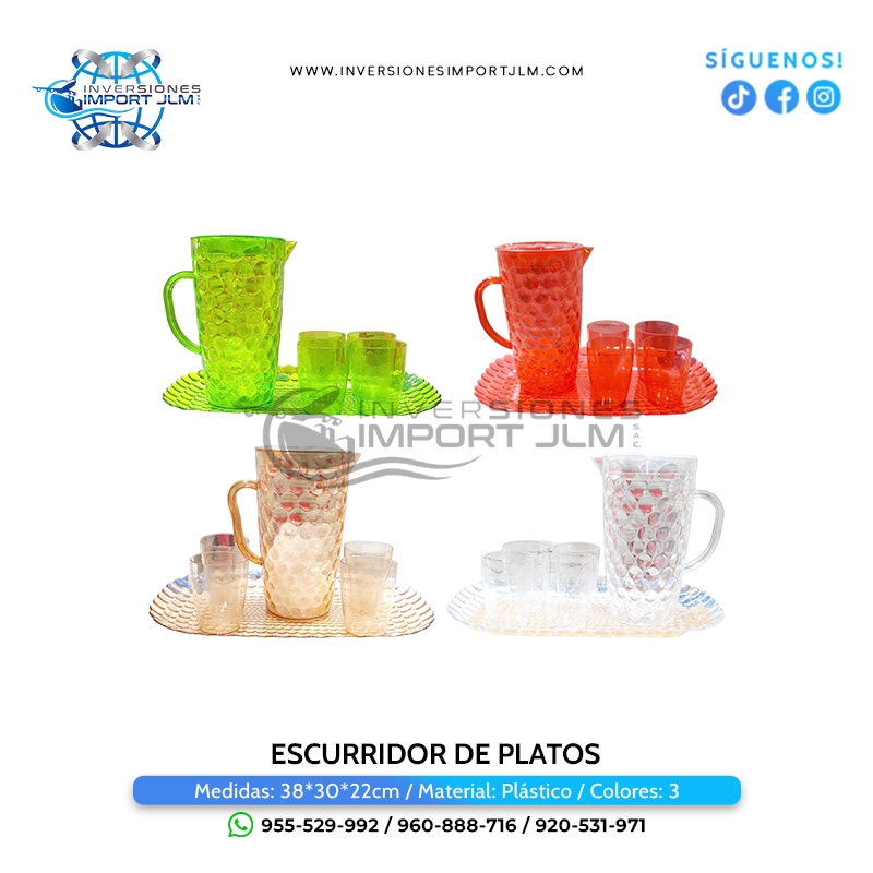 IMPORT JLM S.A.C. - SET DE JARRA 2.5L CON VASOS 4 UNIDADES