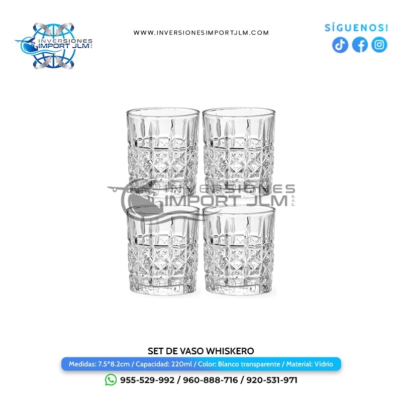IMPORT JLM S.A.C. - SET DE 6 VASOS WHISKERO