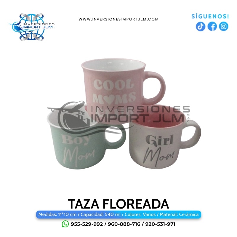 IMPORT JLM S.A.C. - TAZA DE LOZA MODELO FLOREADO