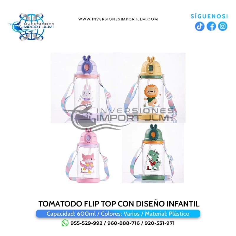 IMPORT JLM S.A.C. - TOMATODO FLIP TOP CON DISEÑO INFANTIL 