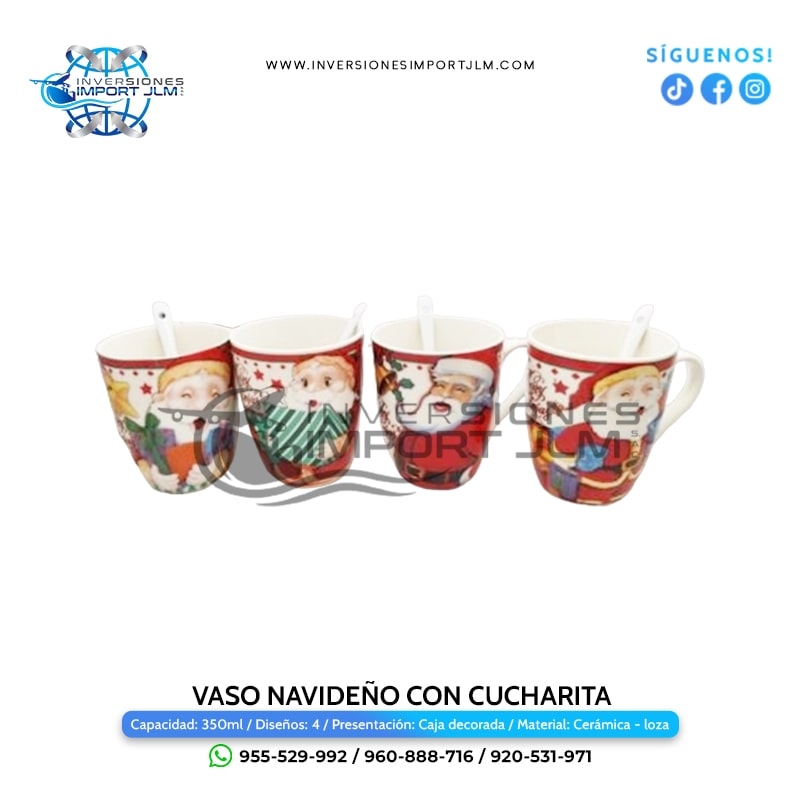 IMPORT JLM S.A.C. - VASO NAVIDEÑO CON CUCHARITA
