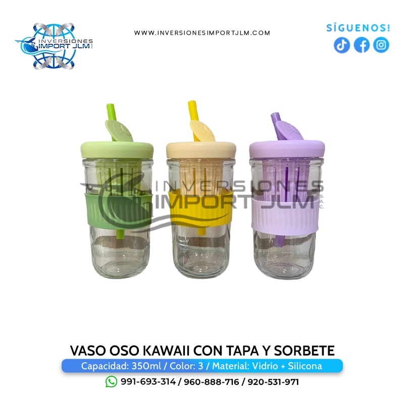 IMPORT JLM S.A.C. - VASO OSO KAWAII CON TAPA Y SORBETE