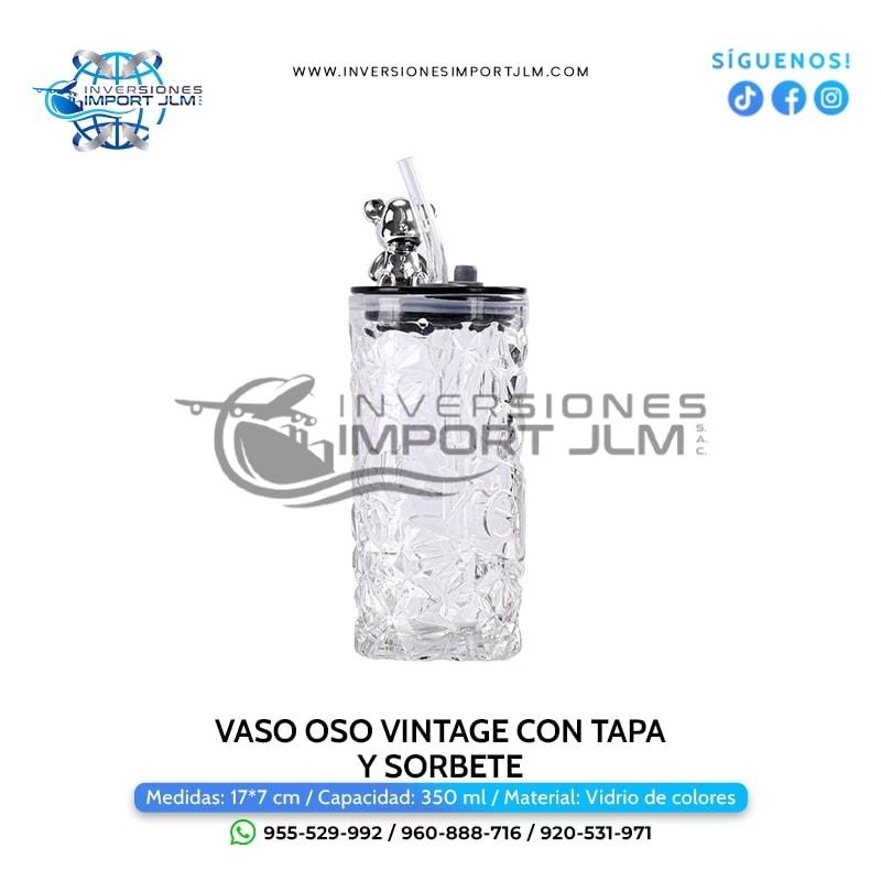 IMPORT JLM S.A.C. - VASO OSO VINTAGE CON TAPA