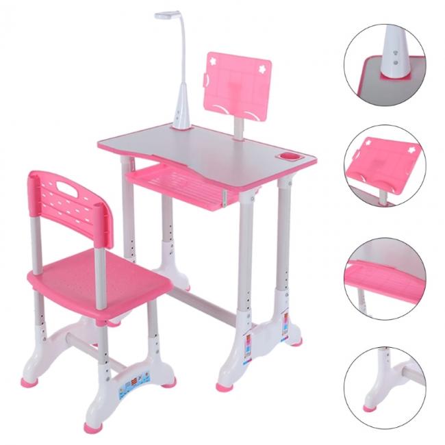 ESCRITORIO ERGONOMICO PARA NIÑAS CON LÁMPARA LED