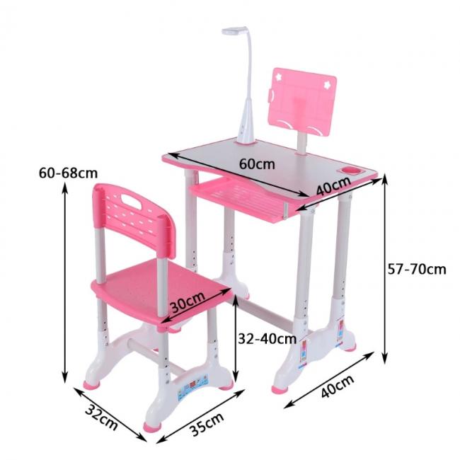 ESCRITORIO ERGONOMICO PARA NIÑAS CON LÁMPARA LED