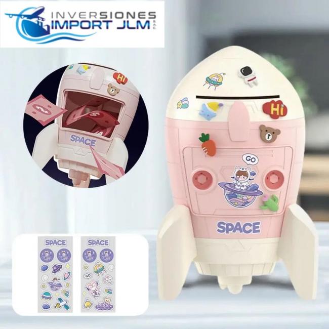 ALCANCIA KAWAI CON STICKERS 3D Y 2D MODELO ESPACIAL