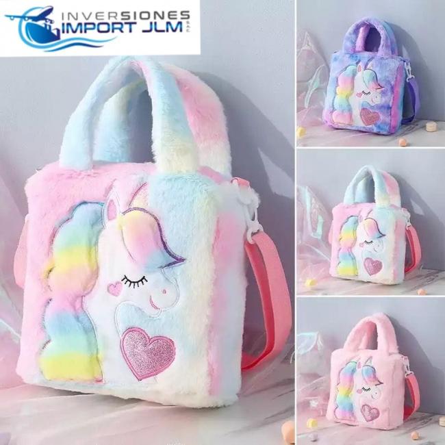 BOLSO DE PELUCHE CON LUCES MODELO »UNICORNIO«