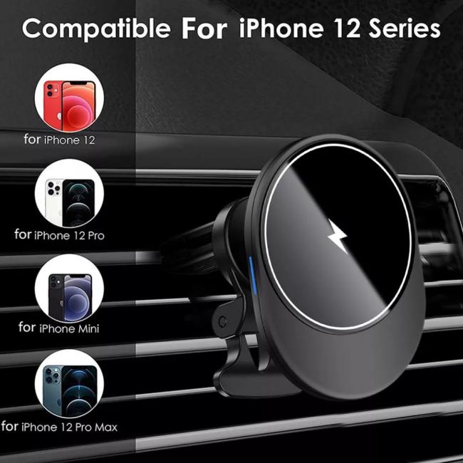 CARGADOR INALAMBRICO MAGNETICO PARA CARRO DE 15W-IPHONE