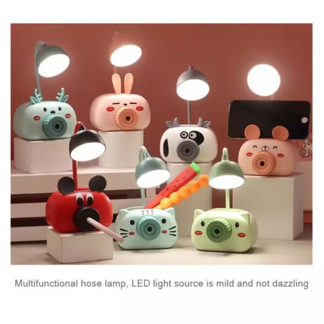 LAMPARA KAWAI LED RECARGABLE CON TAJADOR, PORTALAPICES Y PORTACELULAR 